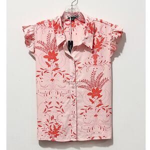 NWT: Velvet Heart - Women's Sleeveless, Pink, Floral, Ruffle, Harry Blouse (S)